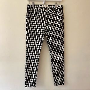 Pistola black & white geo print skinny pants size 28